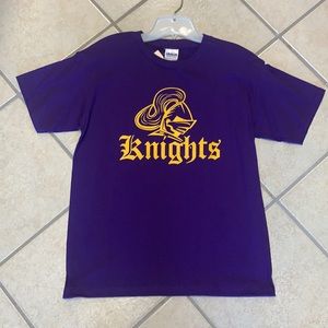 Childs Unisex XS thru Large Purple & Gold Knights Graphic T-shirt NWT !